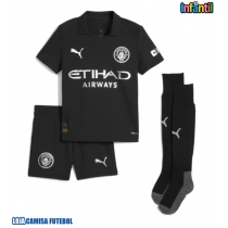 Camisa de Futebol Manchester City Erling Haaland #9 Equipamento Secundário Infantil 2025-26 Manga Curta (+ Calças curtas)